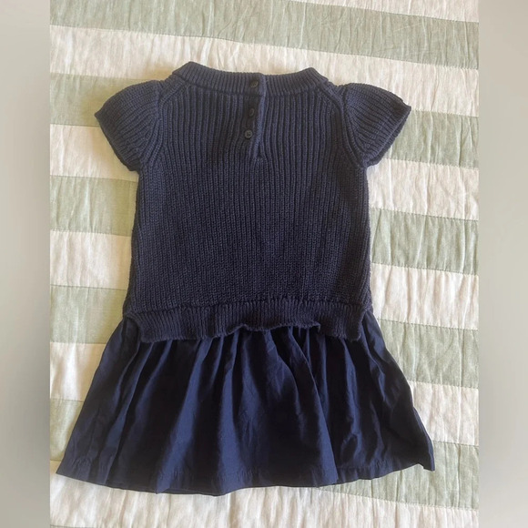 Janie and Jack Sweater dress with cotton skirt floral embroidery size 18-24 M - Picture 3 of 7